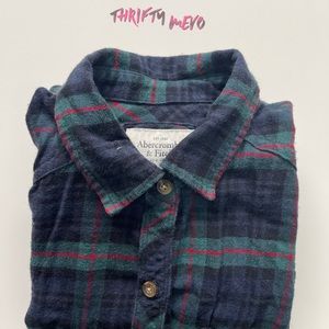 Green and blue flannel size XS